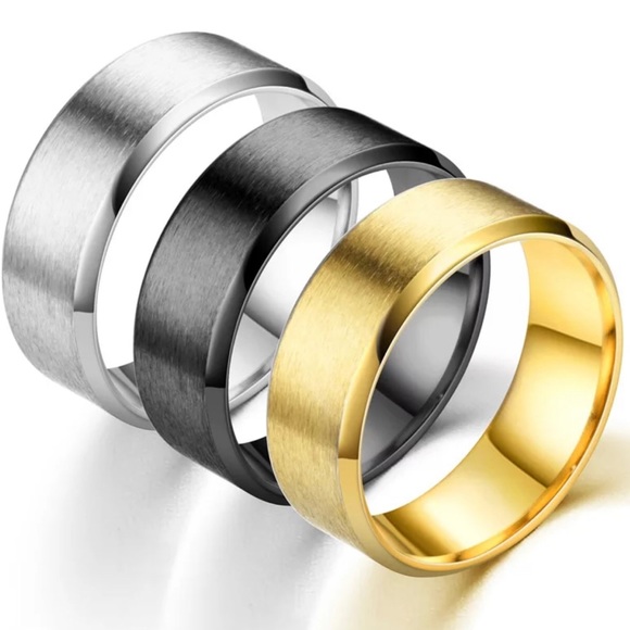 Stainless Steel PLAIN MATT FINISHED MEN BIKER RING - Picture 1 of 15